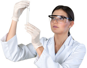Young Doctor Holding Test Tube - Isolated