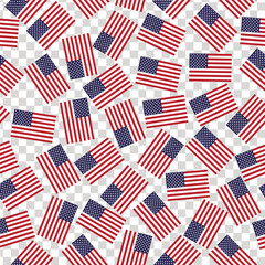 Fototapeta premium Pattern with flag of the USA. Seamless Pattern with flag of the USA.