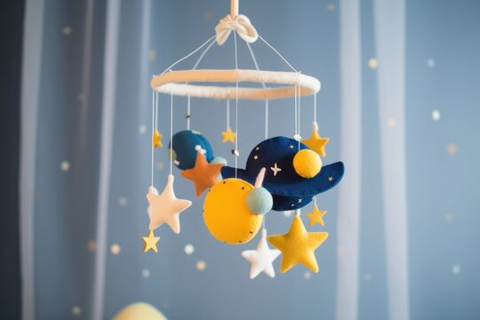 Baby Crib Mobile with Stars, Planets, and Moon - Handmade Eco-Friendly Toys for Newborns