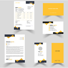 Fototapeta premium Creative, Clean and Modern Stationary Design Template, ready to use for Corporate, Financial Business, ready to use for Multipurpose Business. Gorgeous and Professional Design he stationary set 