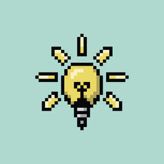 pixel art lamp icon with yellow color ,good for your game asset and project.