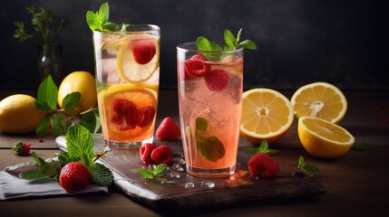 Fototapeta premium Refreshing and healthy drink that promotes wellness and hydration