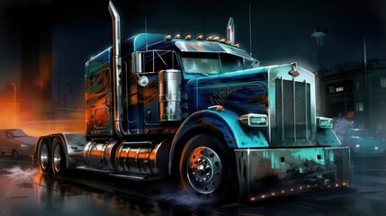 Racing Truck Game Art Wallpaper Background