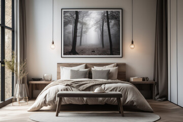 Contemporary Bedroom with Colorful Abstract Wall Art