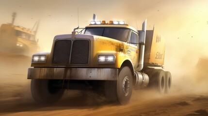 Racing Truck Game Art Wallpaper Background