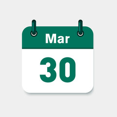 March calendar symbol vector icon.Time management. Holidays icon. Deadline icon. UI elements. Planning..