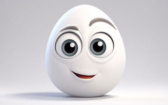 A minimalist egg character with a subtle smile, suggesting simplicity and nutrition.