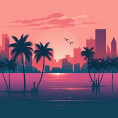 Fototapeta premium Miami Vibes Wallpaper Background