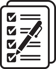 checklist document with pen icon vector