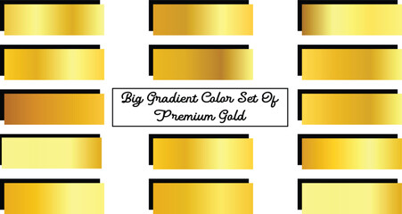 set of Yellow gold gradients metallic