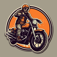 biker rider motorcycle vector custom garage
