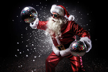 Party Santa with glitter made with AI