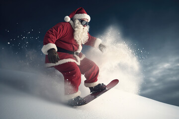 Winter sport Santa made with AI