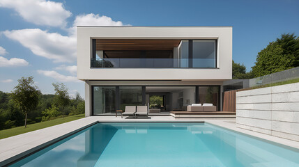 Obraz na płótnie Canvas modern house with pool