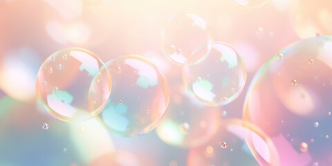 Pastel soap bubble abstract background made with AI
