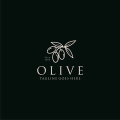 
Line art olive fruit elegant logo design