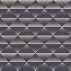 Ugly Sweater Geometric Triangles Endless Pattern Vector Abstract Background. Retro Style Textile Design Seamless Texture. Motley Graphic Repetitive Beige Wallpaper. Halftone Art Loopable Illustration