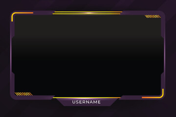 Game stream frames or panels. Futuristic frames for live gaming streamers. Twitch stream panel overlay template. Digital streaming screen interface  © Tanu