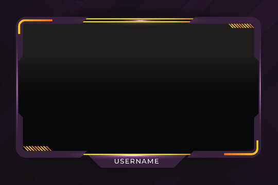 Game stream frames or panels. Futuristic frames for live gaming streamers. Twitch stream panel overlay template. Digital streaming screen interface	