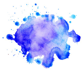 Colorful abstract watercolor stain with splashes and spatters. Modern creative background for trendy design. Vector illustration.