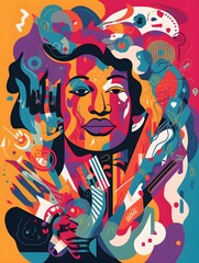 PRIDE art, LGBTQ, AI-generated illustration