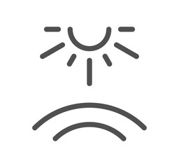 Sun protection related icon outline and linear vector.