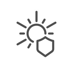 Sun protection related icon outline and linear vector.