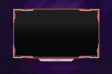 Game stream frames or panels. Futuristic frames for live gaming streamers. Twitch stream panel overlay template. Digital streaming screen interface © Tanu