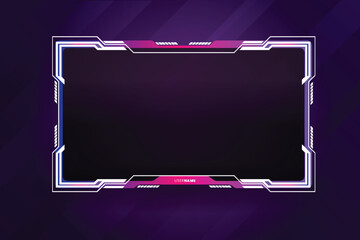 Game stream frames or panels. Futuristic frames for live gaming streamers. Twitch stream panel overlay template. Digital streaming screen interface © Tanu