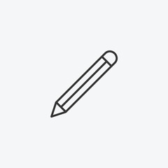 Vector illustration of pencil icon on grey background