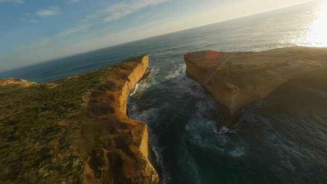 sandy cliff and an ocean beach in Australia