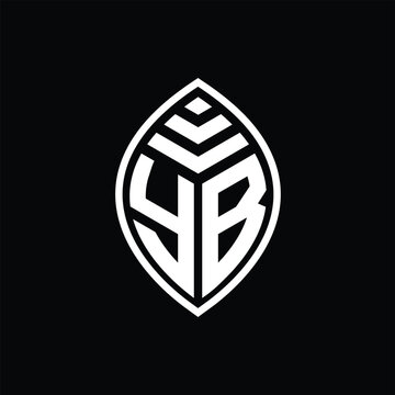 recommend clip art: YB Logo monogram leaf shape isolated outline design template