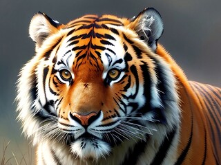 Digital image of a tiger, generative AI