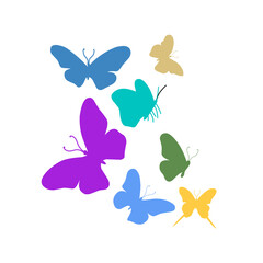 Obraz na płótnie Canvas vector silhouette of a colorful butterfly