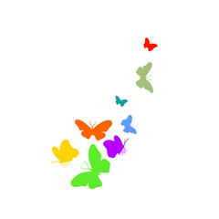 vector silhouette of a colorful butterfly