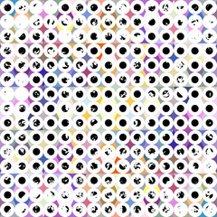 Seamless geometric polka dot grunge pattern. Vector image.