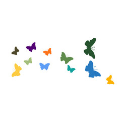 vector silhouette of a colorful butterfly