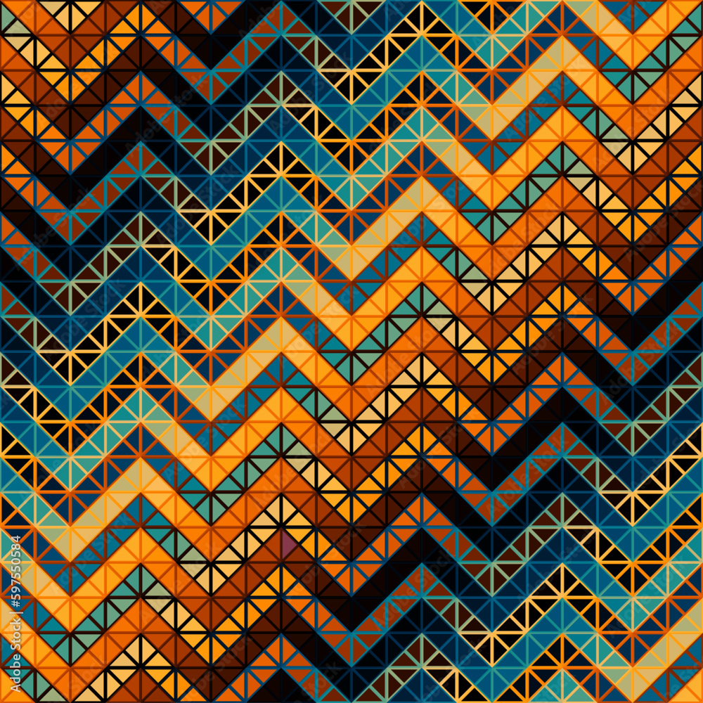 Aufkleber Seamless vector pattern background of a triangles. Vector chevron pattern