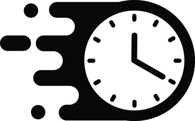 alarm clock, fast speed quick time vector icon