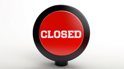 closed sign isolated on white