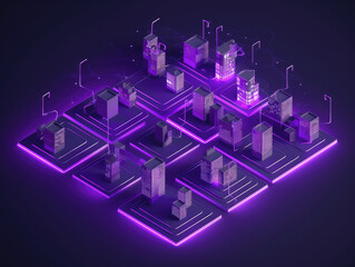 Fototapeta premium illustration of a futuristic building group, generative ai