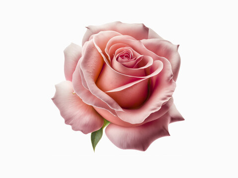 pink rose flower on white background, Generative AI
