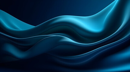 Obraz premium Abstract Background with 3D blue Gradient Silk Fabric ,generative ai