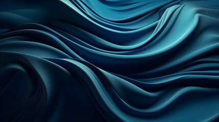 Abstract Background with 3D blue Gradient Silk Fabric ,generative ai