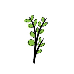 Branch Leaf vector Recolorable