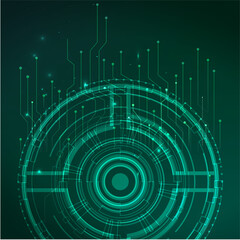 Vector green futuristic global network technology background illustration