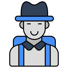 Waiter character, editable vector