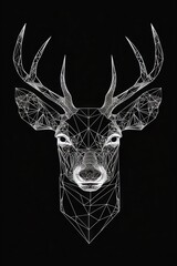 Silhouette of a deer. AI generated art illustration.