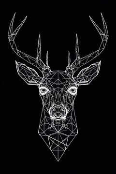 Silhouette of a deer. AI generated art illustration. © Дима Пучков