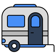 Modern design icon of caravan 